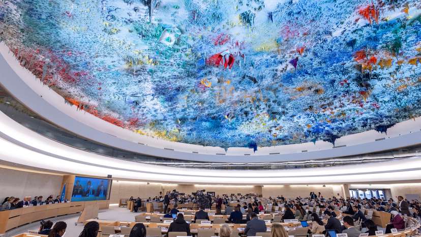 Turk UN High Commissioner for Human Rights addresses the Human Rights Council in Geneva