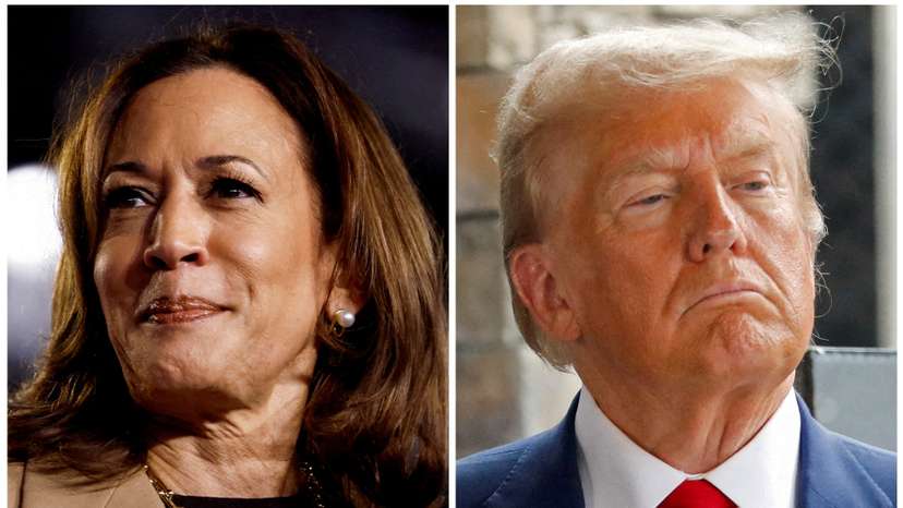FILE PHOTO: Republican presidential candidate and former U.S. President Donald Trump and Democratic candidate U.S. Vice President Kamala Harris