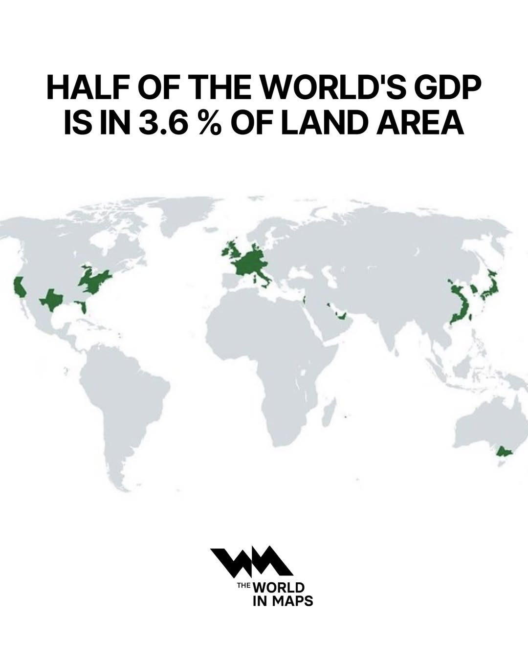 Half of global GDP comes from just 3.6% of the world — new data shows the imbalance