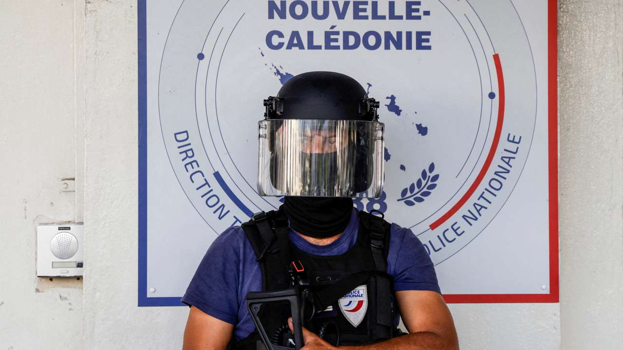 FILE PHOTO: A policeman in New Caledonia
