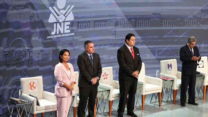 Peruvian presidential candidates face off in a televised debate in Lima