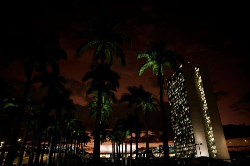 A general view of Brazil's National Congress during sunset in Brasilia