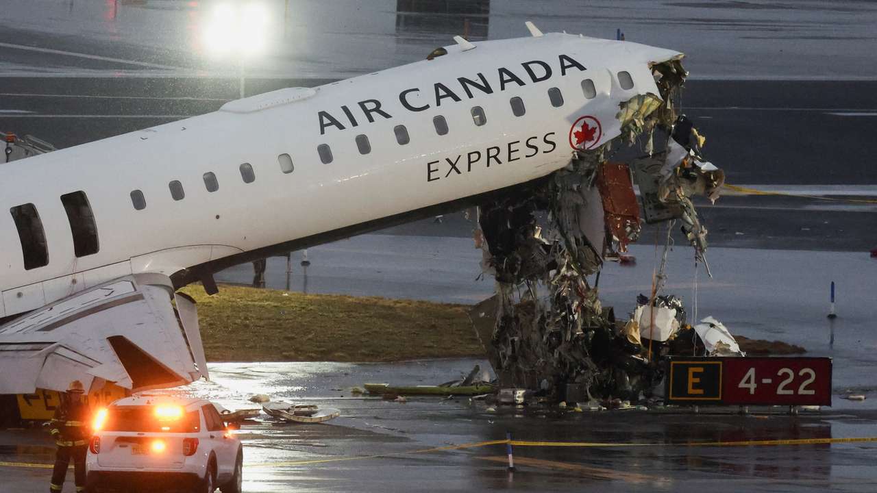 Air Canada Express jet collides with a ground vehicle at LaGuardia airport