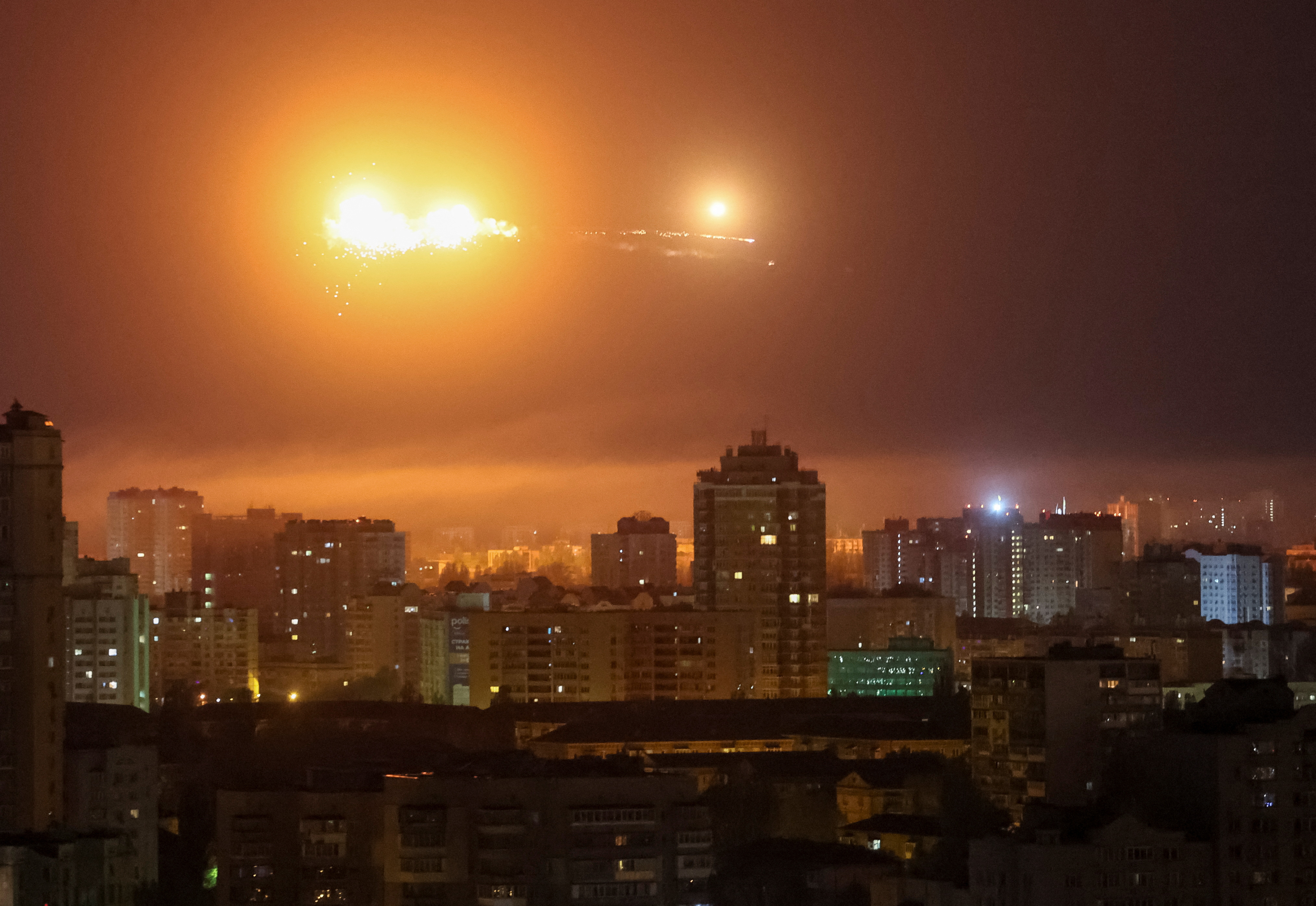 Russian drone and missile strike in Kyiv