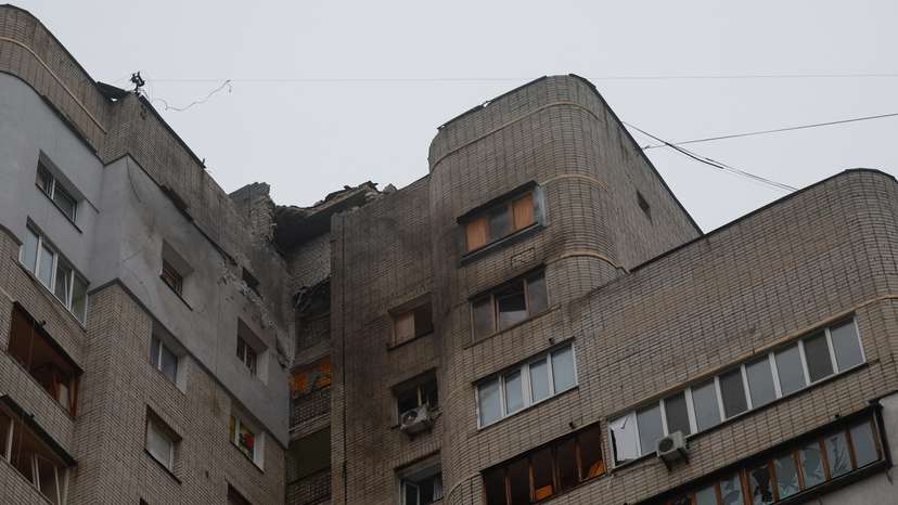 Aftermath of a Russian drone strike in Kyiv