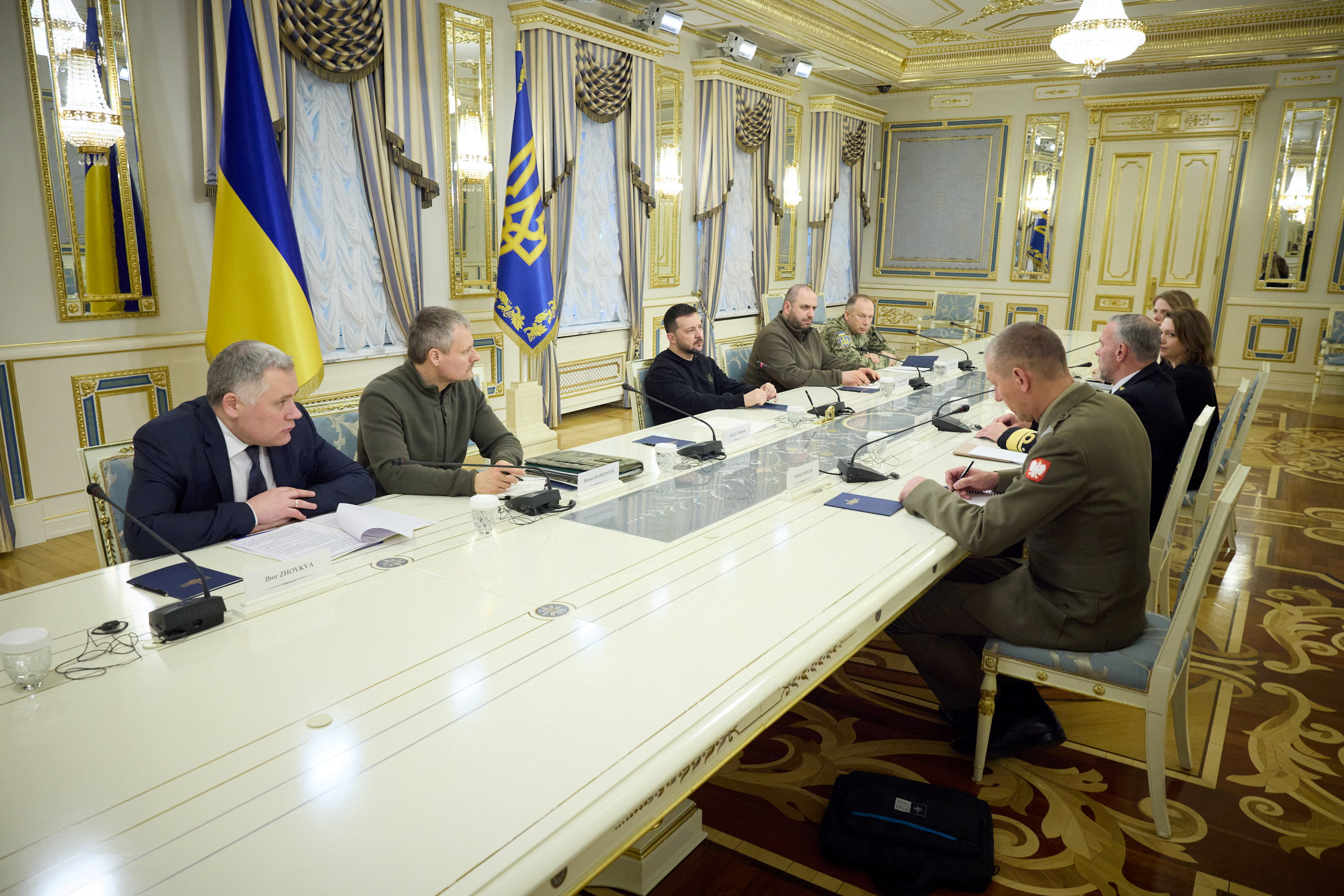 Ukraine's President Zelenskiy meets with Chairman of NATO's military committee, Admiral Bauer in Kyiv