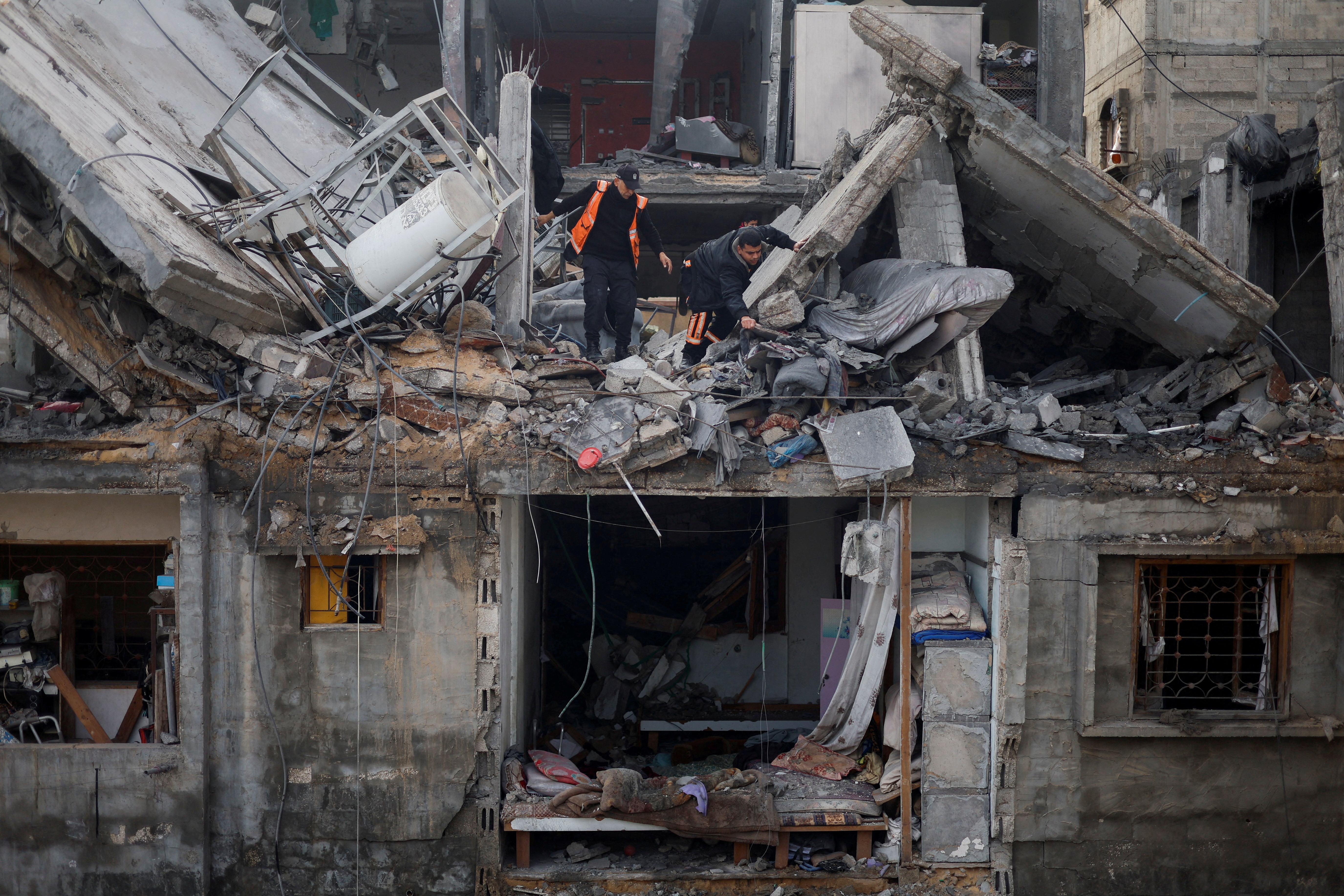 Aftermath of Israeli strikes in Rafah