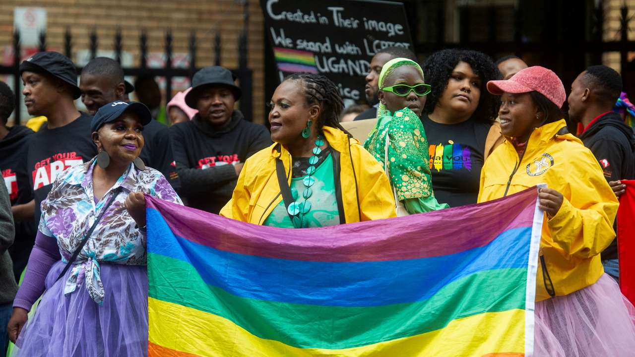 LGBTQI+ protest new Uganda anti-gay legislation in South Africa