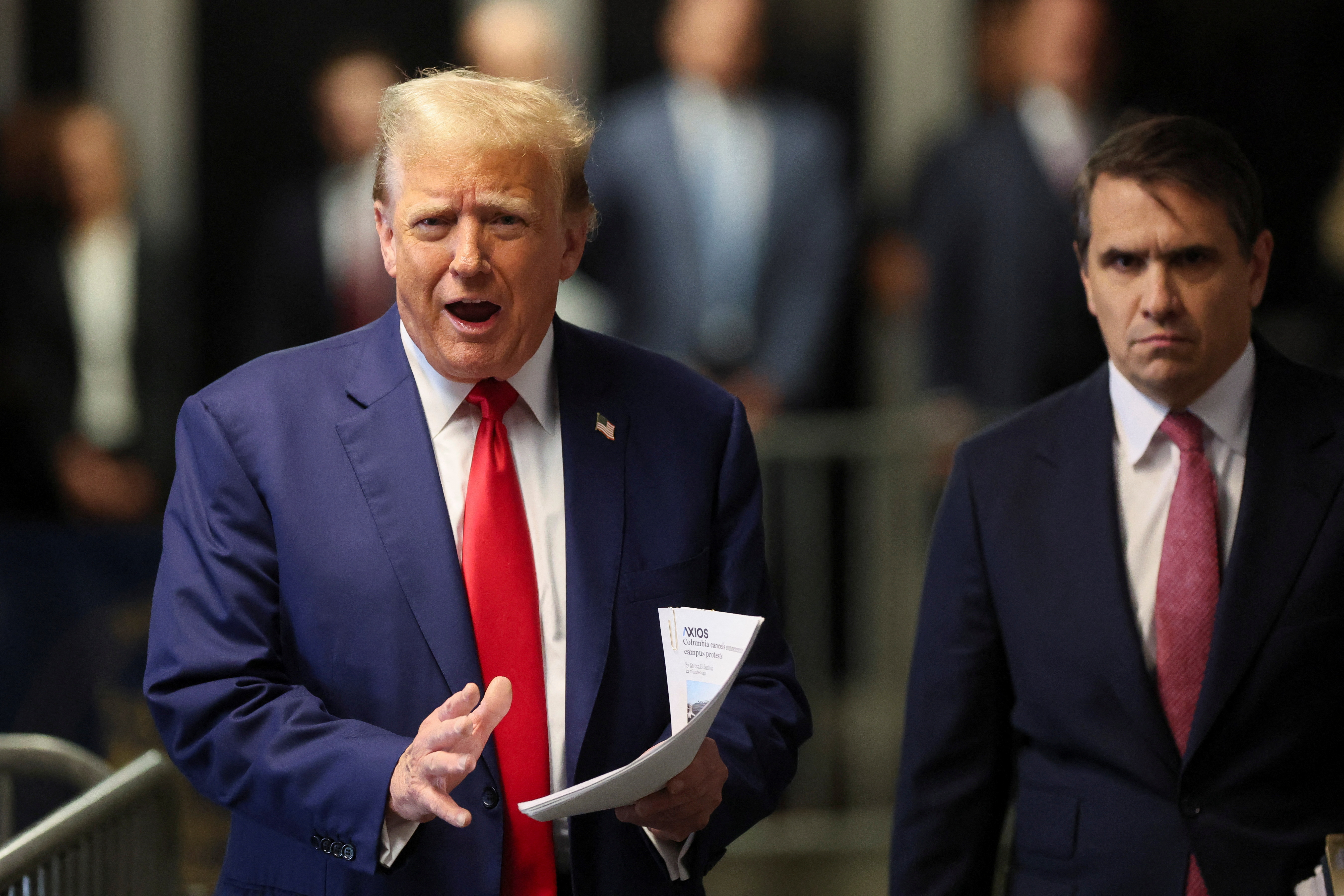 Former U.S. President Trump's criminal trial on charges of falsifying business records continues in New York