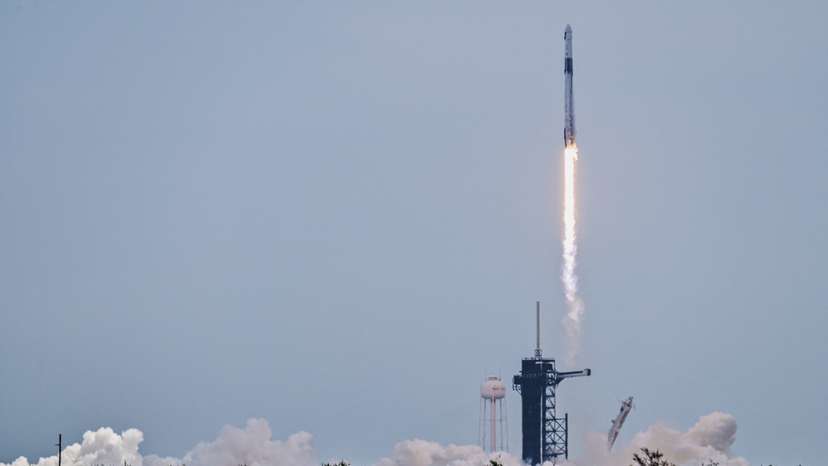 A SpaceX Falcon Nine rocket lifts off from Launch Complex 39A carrying NASA’s Crew-11 mission to the International Space Station