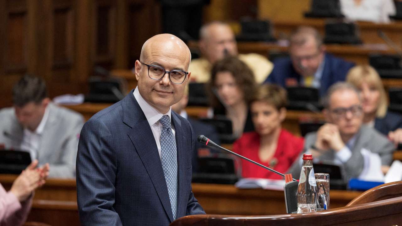 FILE PHOTO: Serbia's PM-Designate Vucevic presents government program in Belgrade