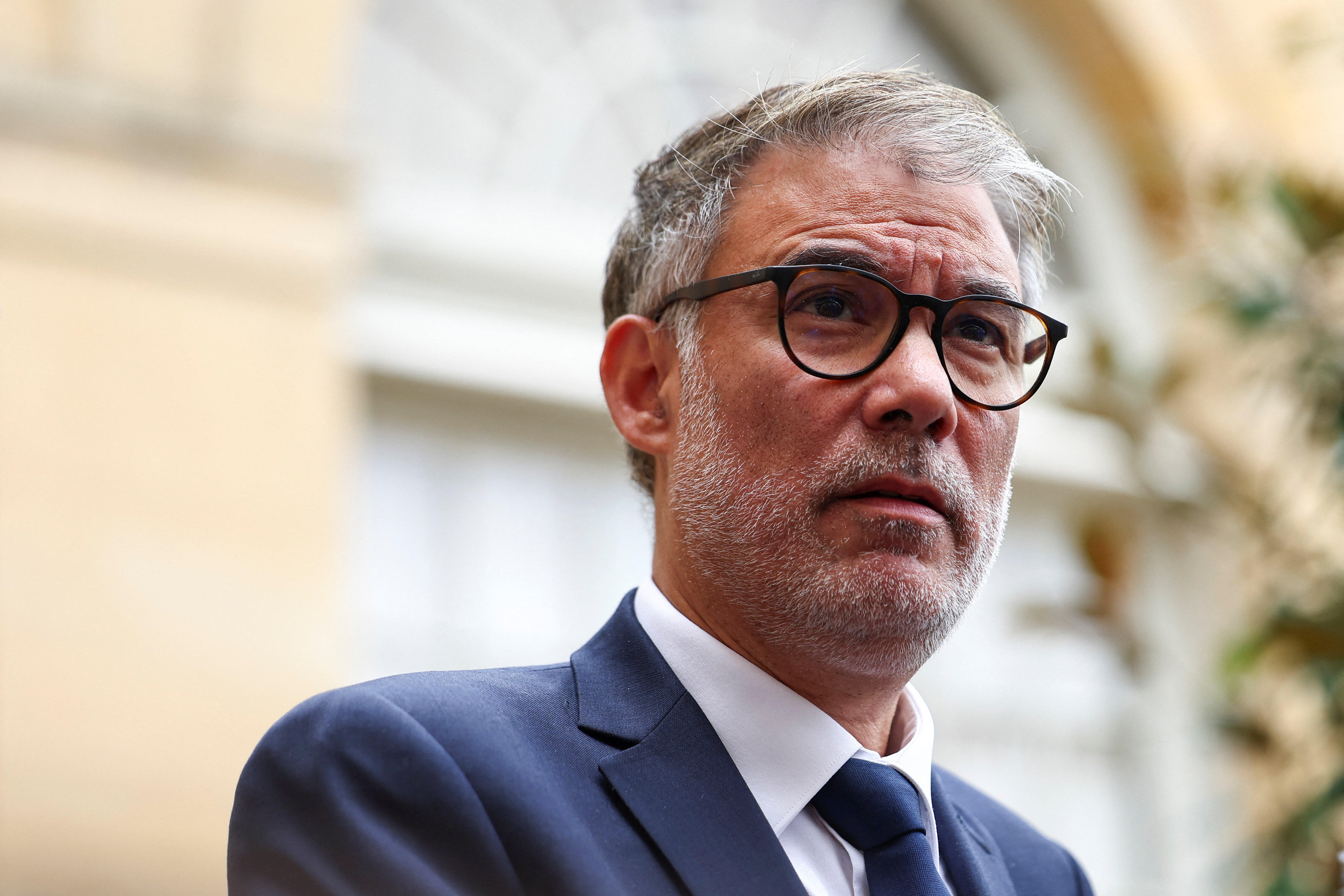 Olivier Faure, first secretary of the French Socialist Party, meets with the French Prime Minister, in Paris