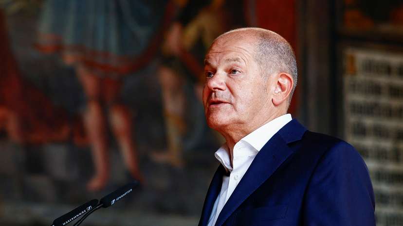 German Chancellor Olaf Scholz attends a naturalisation ceremony in Bremen