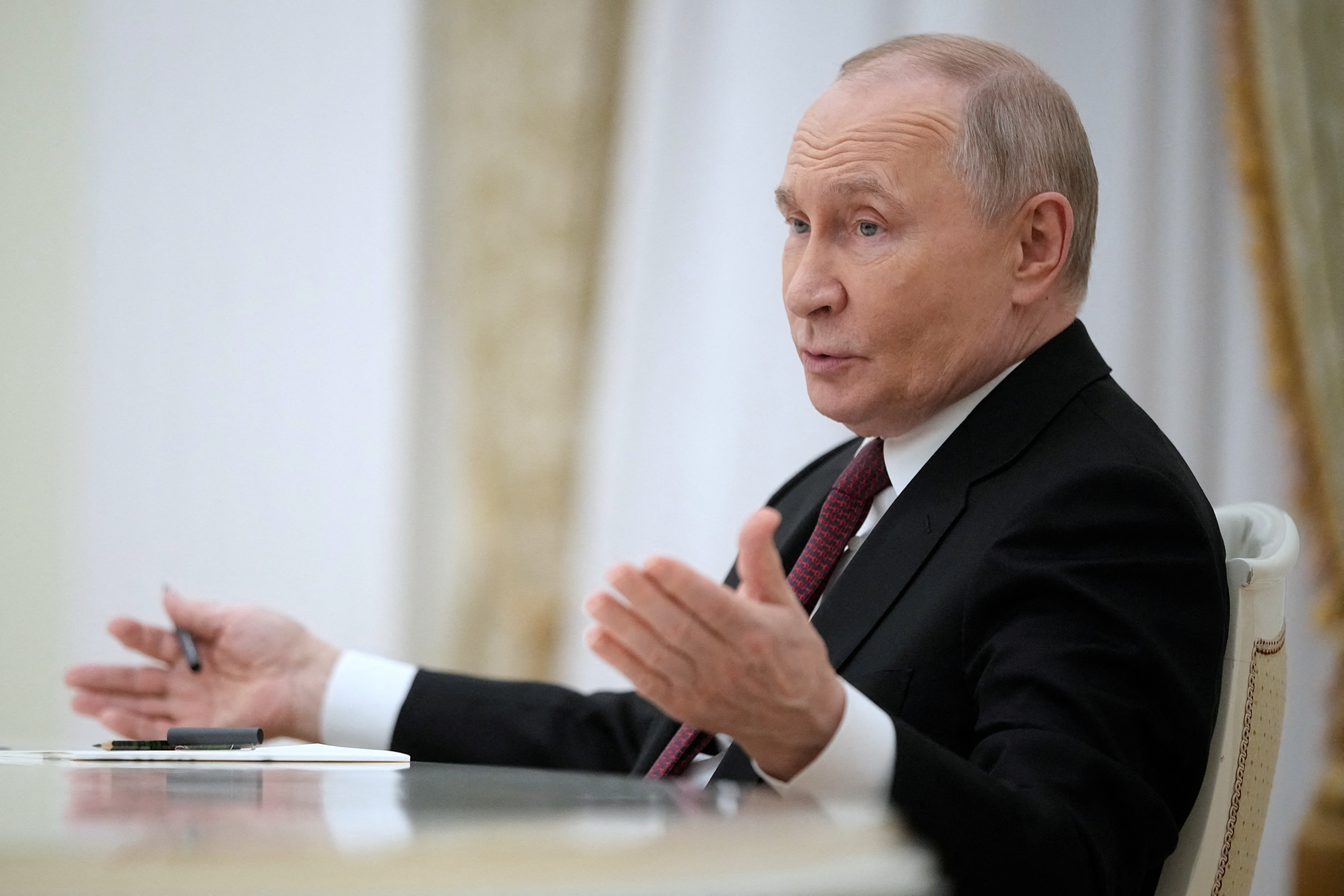 Russian President Putin meets with members of the Council of the Collective Security Treaty Organization (CSTO) Parliamentary Assembly in Moscow