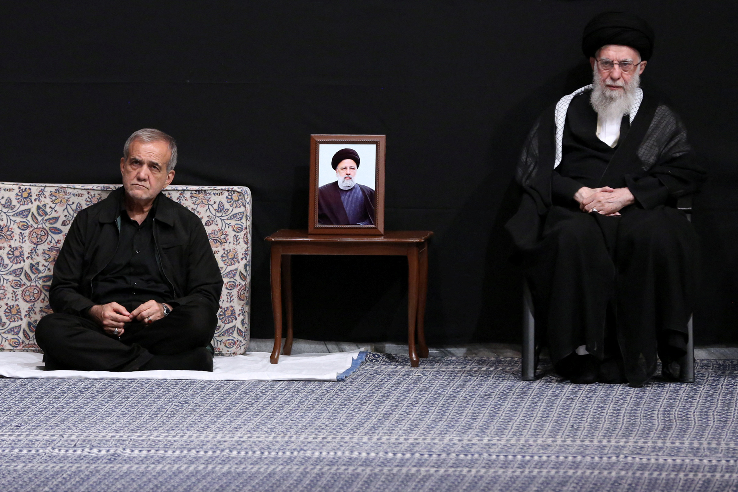 Iran's President-elect Masoud Pezeshkian attends a Muharram mourning ceremony in Tehran