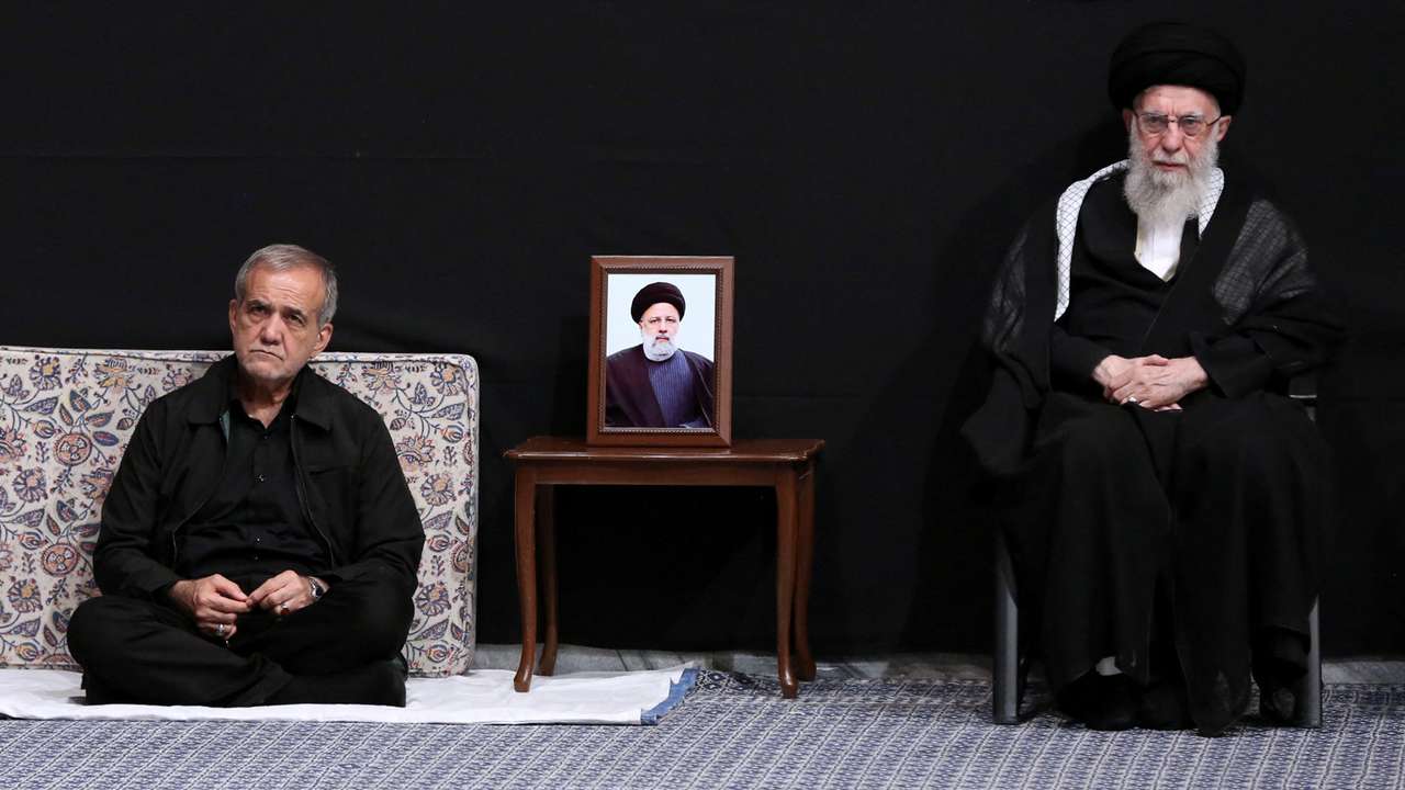 Iran's President-elect Masoud Pezeshkian attends a Muharram mourning ceremony in Tehran