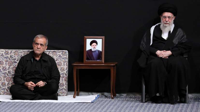 Iran's President-elect Masoud Pezeshkian attends a Muharram mourning ceremony in Tehran