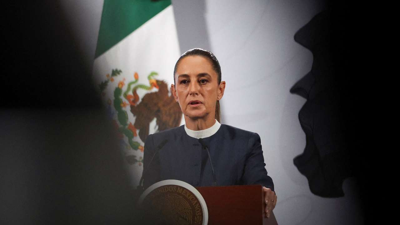 Mexico's President Claudia Sheinbaum holds a press conference at the National Palace, in Mexico City