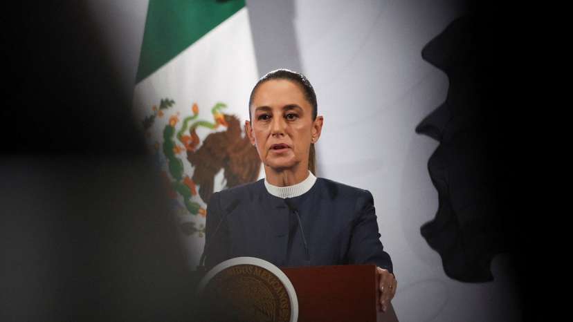Mexico's President Claudia Sheinbaum holds a press conference at the National Palace, in Mexico City