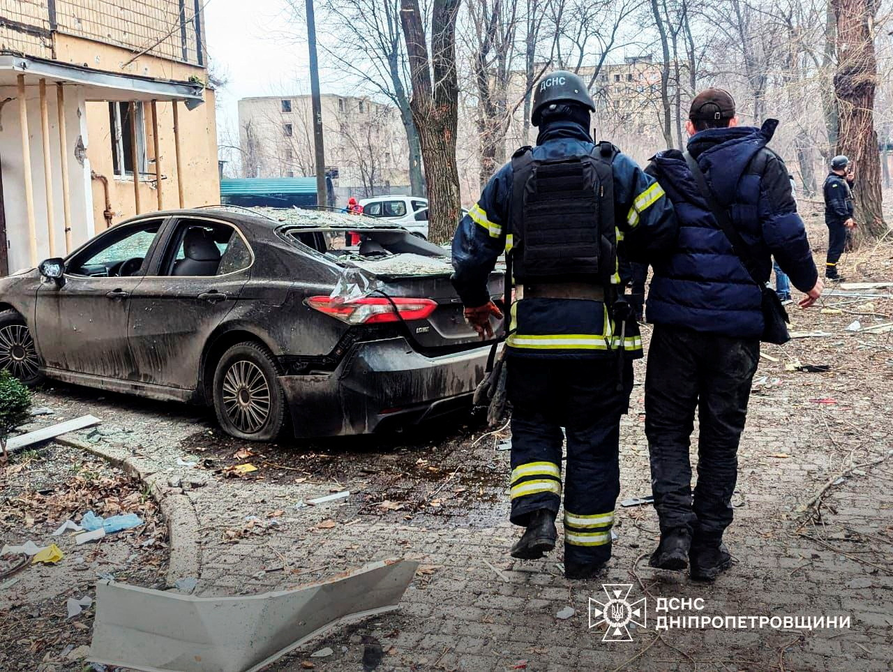 Aftermath of a Russian missile strike in Kryvyi Rih