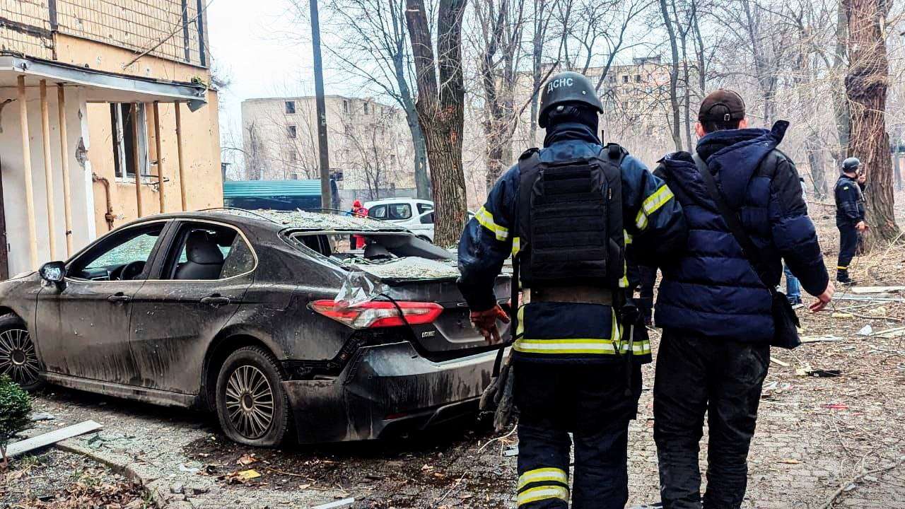 Aftermath of a Russian missile strike in Kryvyi Rih