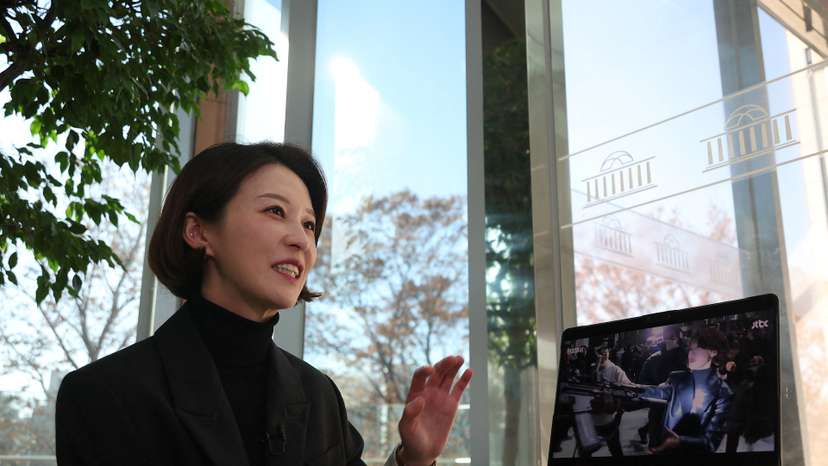 An Gwi-ryeong, spokesperson of South Korea's main opposition Democratic Party attends an interview with Reuters in Seoul