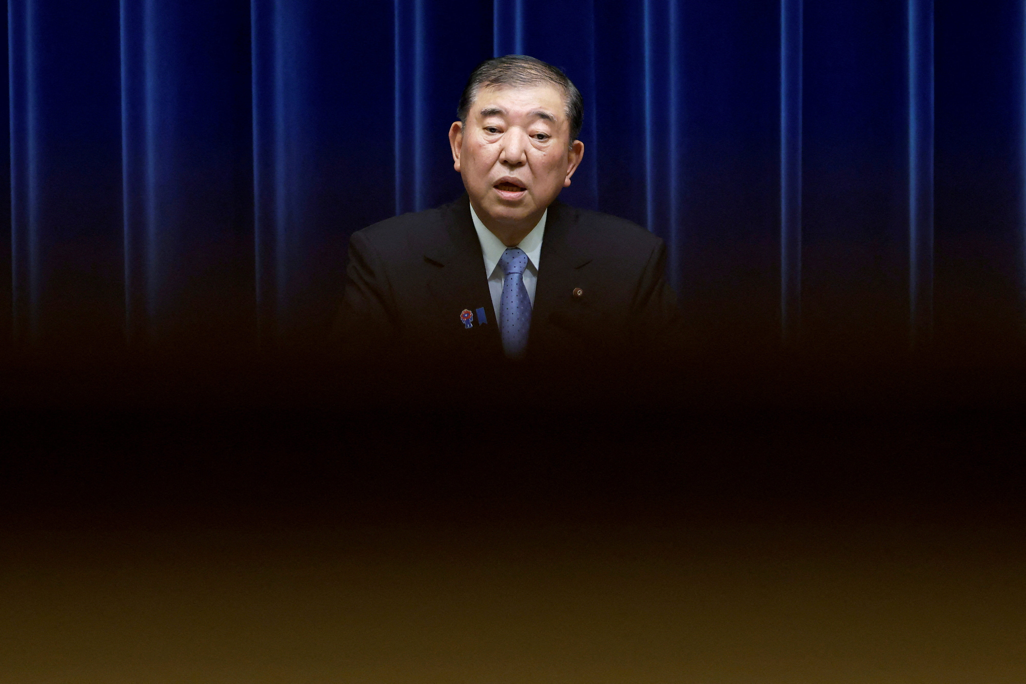 Japan's Prime Minister Shigeru Ishiba attends a press conference in Tokyo