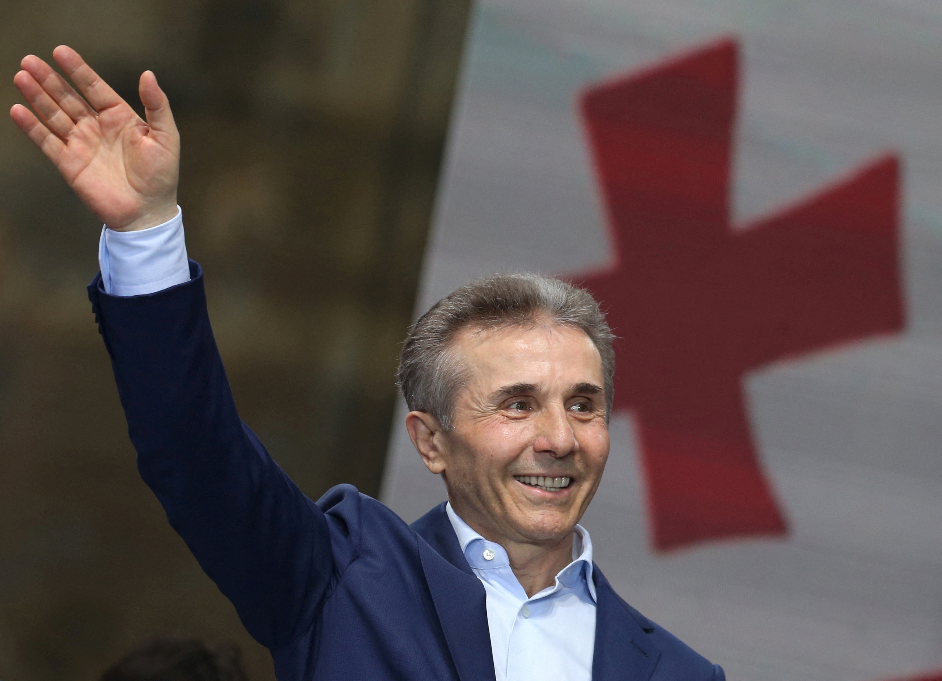 FILE PHOTO: A pro-government rally in support of a bill on "foreign agents" in Tbilisi