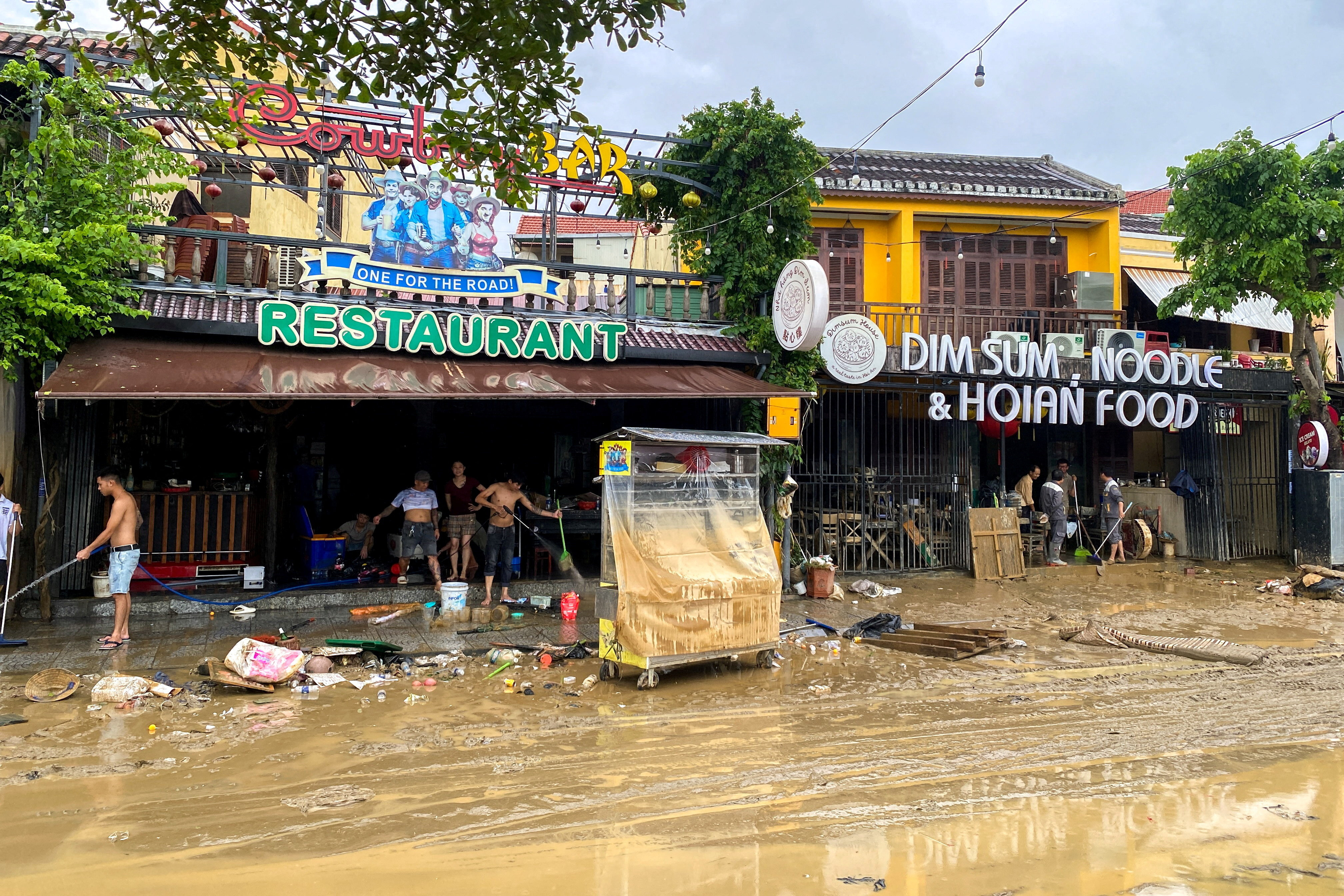 Floods triggered by record levels of rainfall in Hoi An, Vietnam