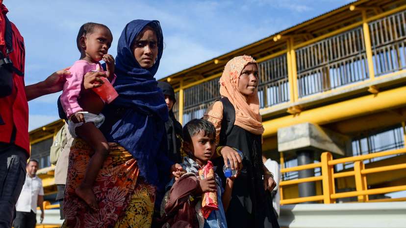 FILE PHOTO: Rohingya Muslims arrive in Sabang, Aceh province
