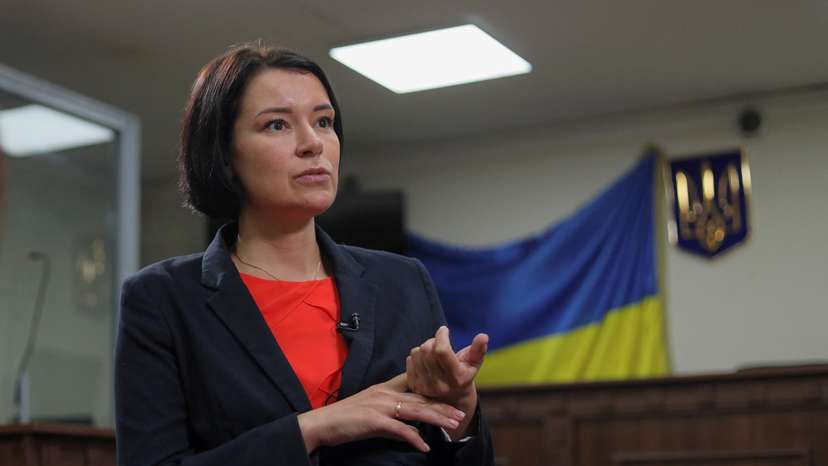 Judge Olha Vdovychenko speaks during an interview with Reuters in Kyiv
