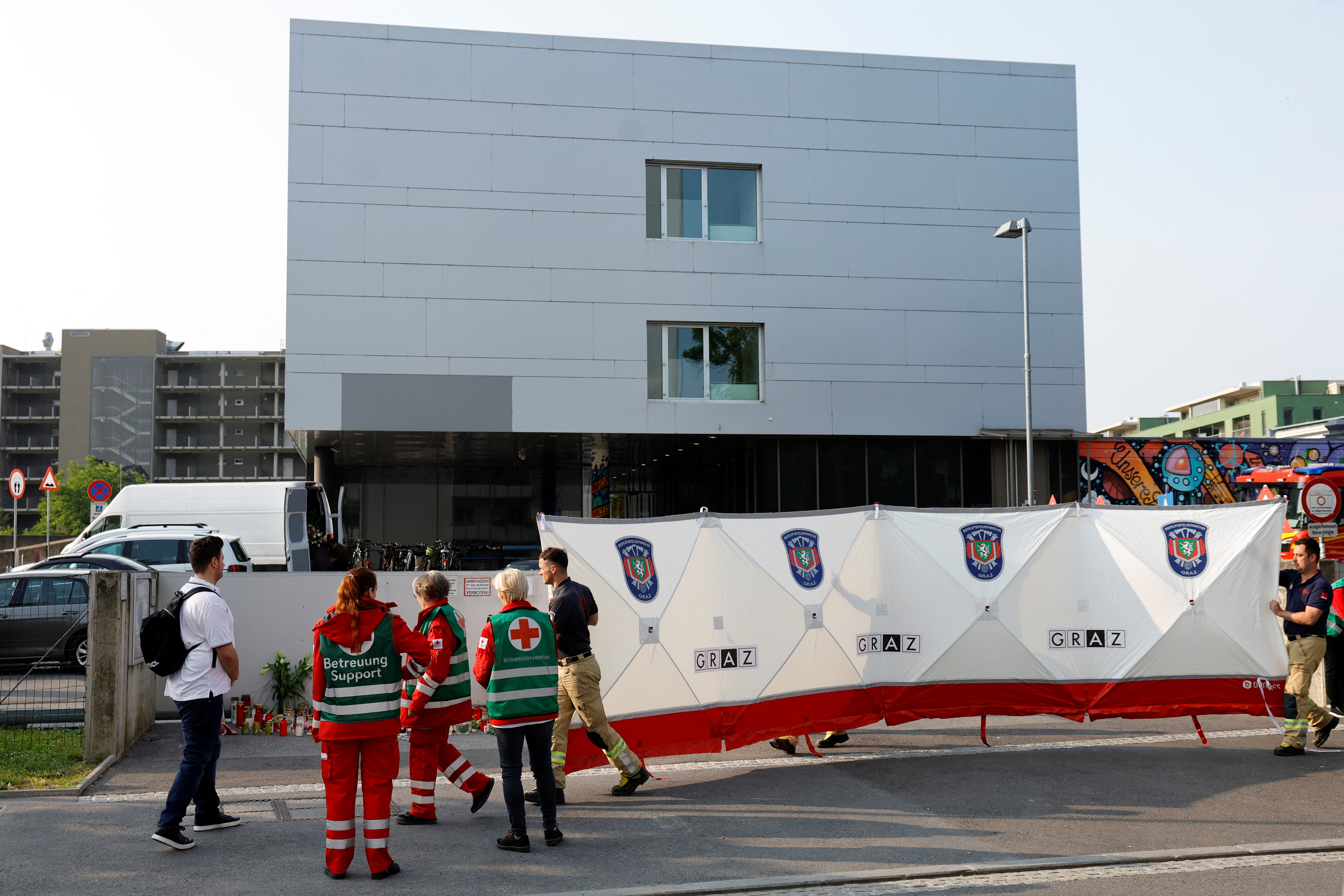 Aftermath of a deadly school shooting in Graz