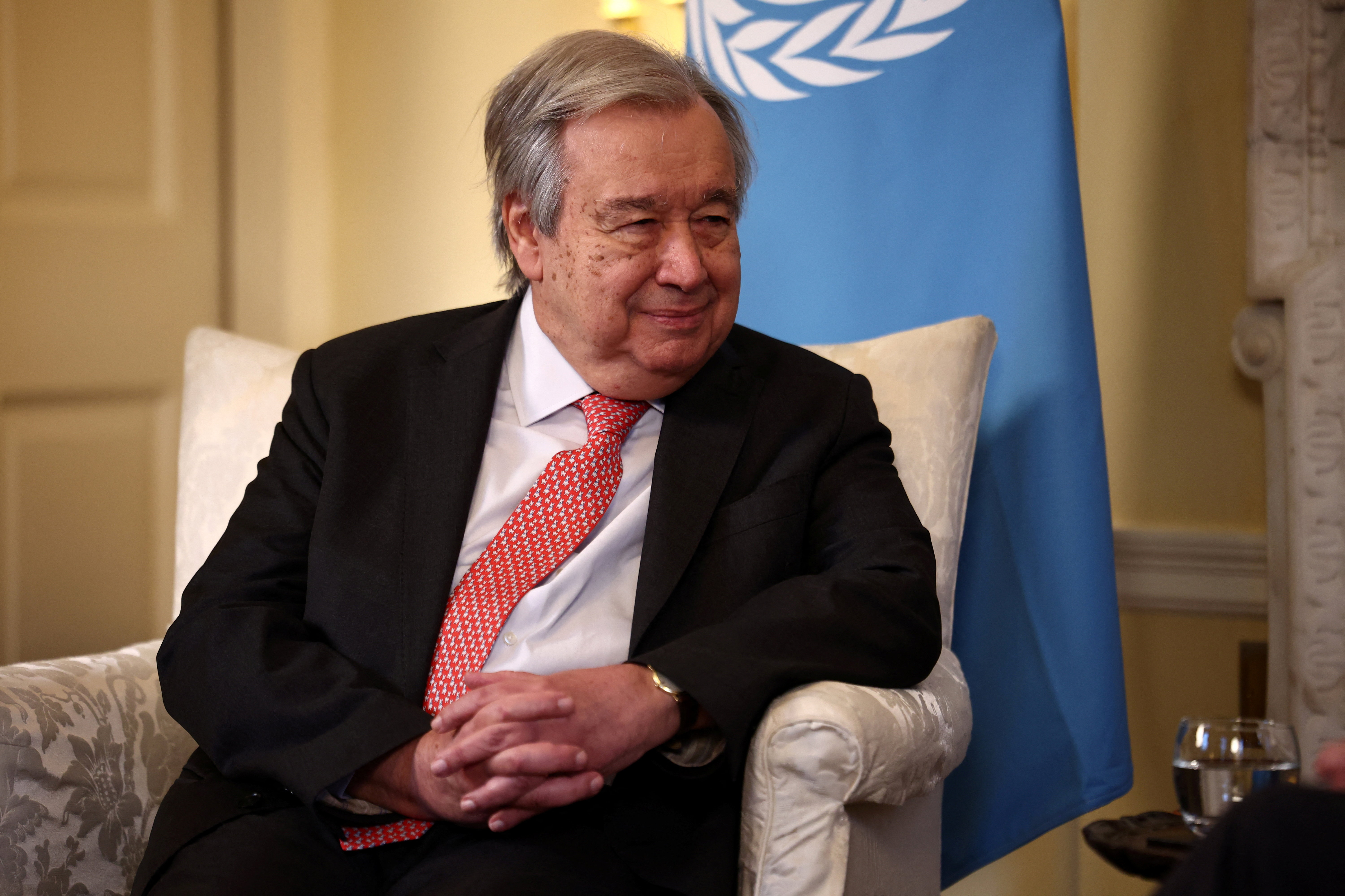 Britain's Prime Minister Keir Starmer meets United Nations Secretary-General Antonio Guterres at 10 Downing Street