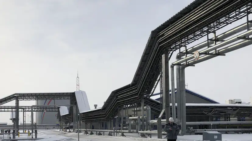 An oil storage tank of Russian oil pipeline monopoly Transneft is pictured at the Baltic Sea port of Ust-Luga