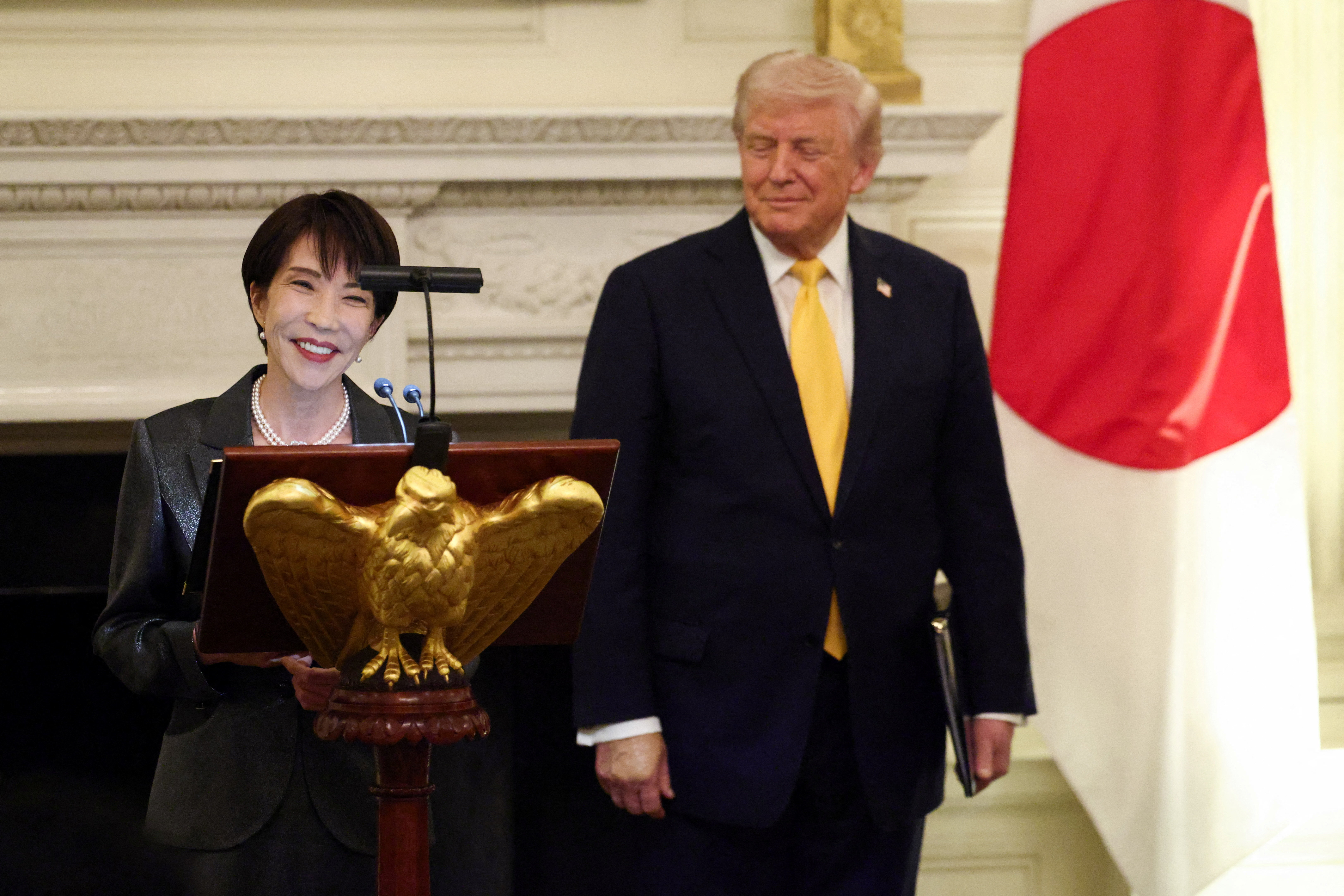 U.S. President Trump hosts a dinner for Japanese PM Takaichi, at the White House