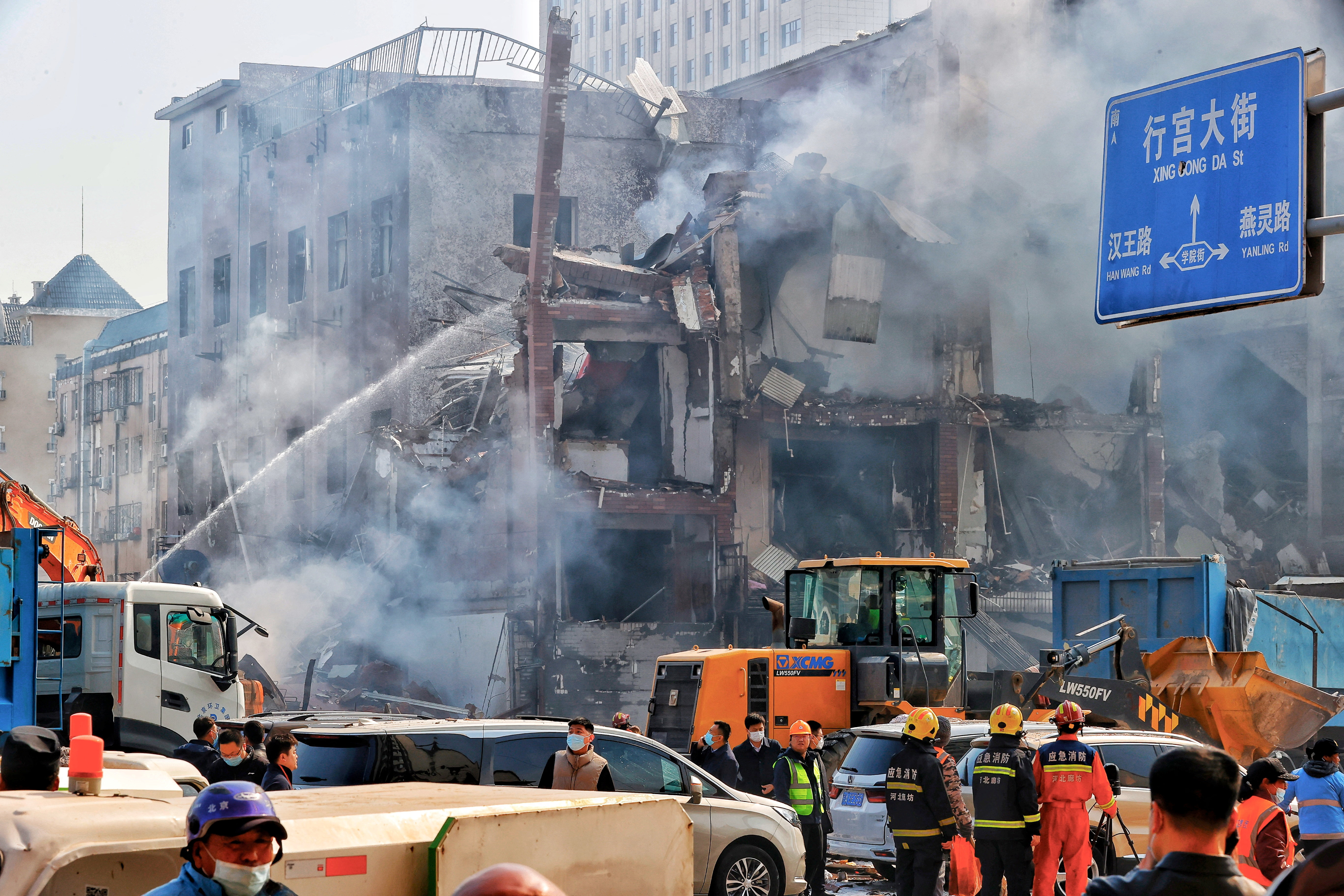 A restaurant blast in Sanhe, Hebei province
