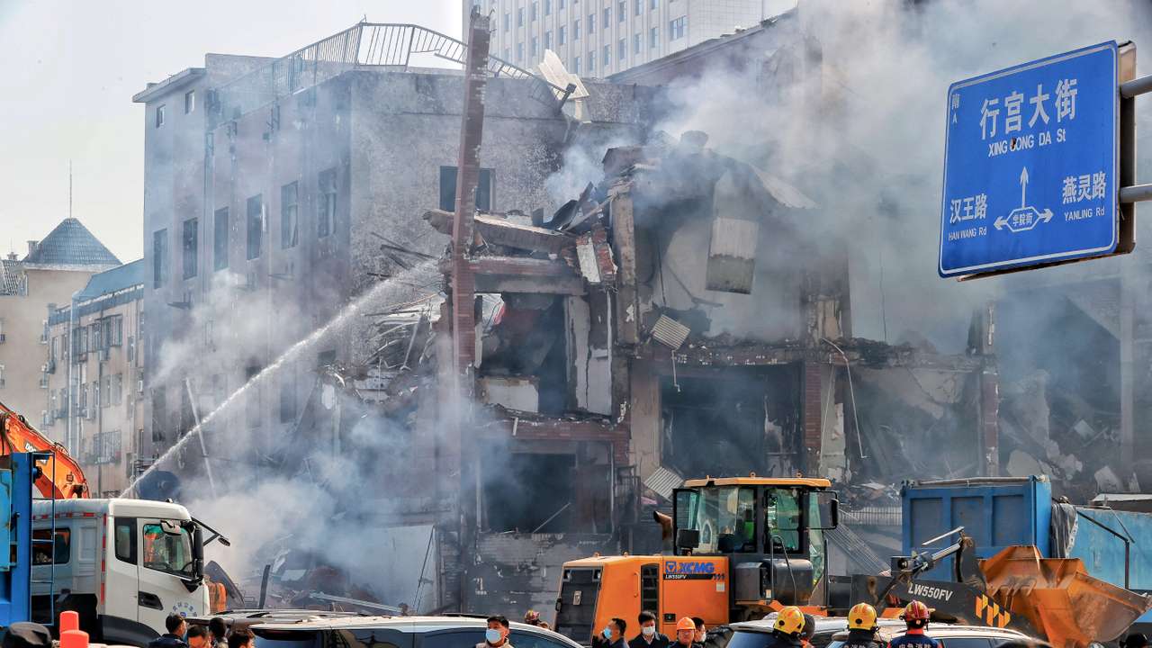 A restaurant blast in Sanhe, Hebei province