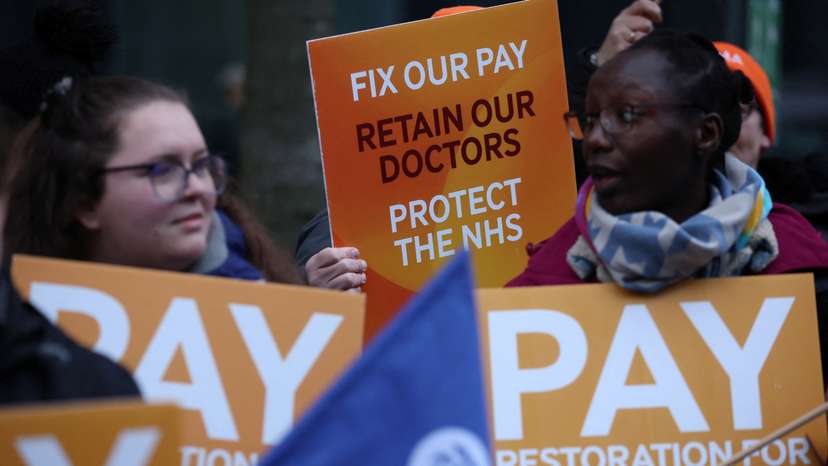 Junior doctors strike over pay and conditions, in Liverpool