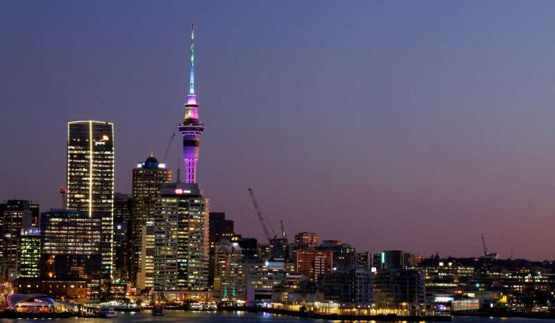 FILE PHOTO: Auckland's skyline is seen at sunset