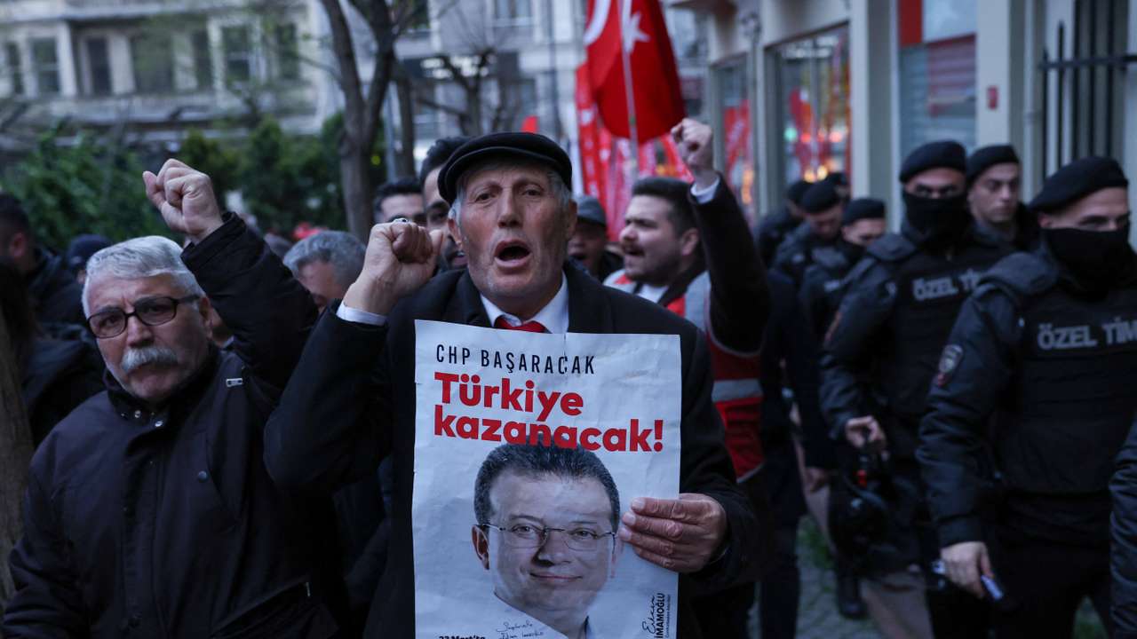 Rally to protest against the arrest of Istanbul Mayor Ekrem Imamoglu, in Istanbul