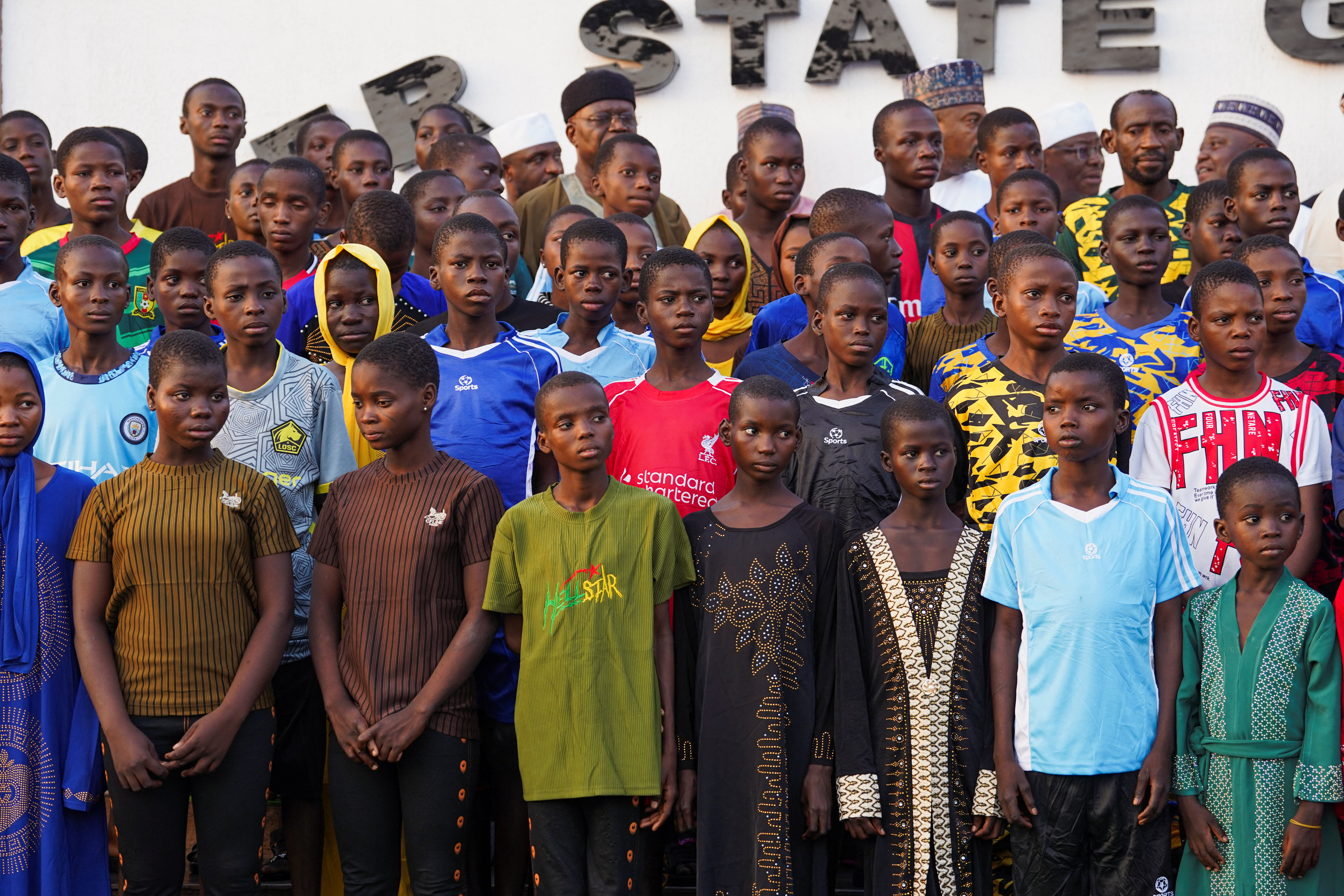 Arrival of rescued schoolchildren who were abducted from St. Mary's Catholic School in central Nigeria