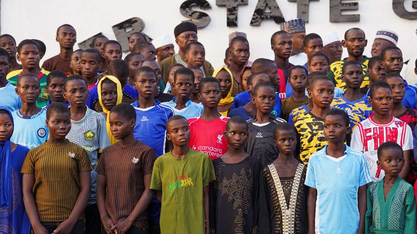 Arrival of rescued schoolchildren who were abducted from St. Mary's Catholic School in central Nigeria