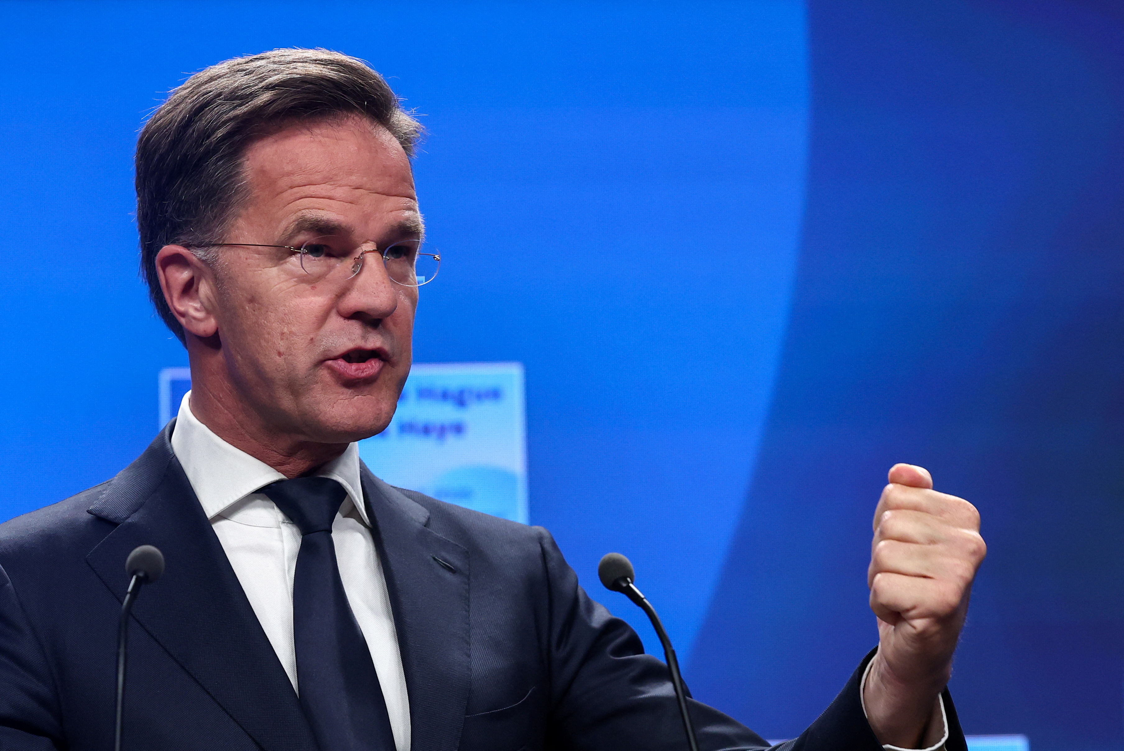 NATO Secretary General Mark Rutte holds a press conference ahead of a NATO summit, in The Hague