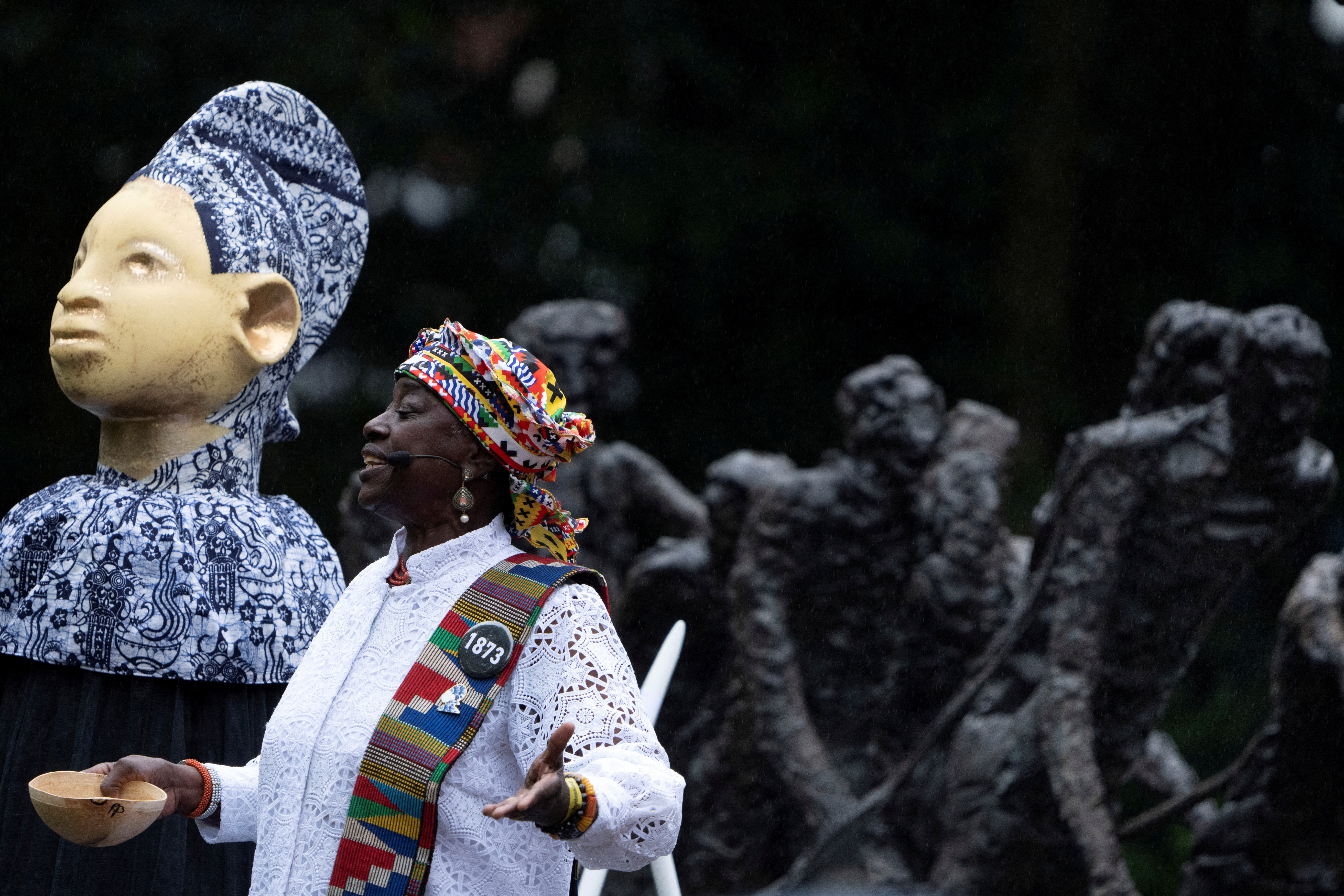 FILE PHOTO: The Netherlands' King Willem-Alexander speaks as the country commemorates the abolition of slavery, in Amsterdam