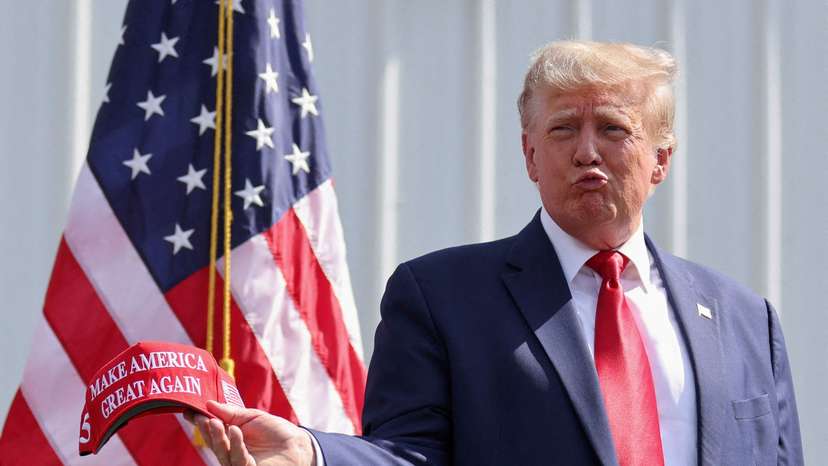 Former U.S. President Donald Trump attends a campaign event in Summerville