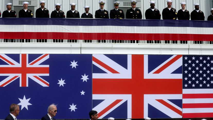 FILE PHOTO: U.S. President Biden meets with Australian PM Albanese and British PM Sunak at Naval Base Point Loma in San Diego