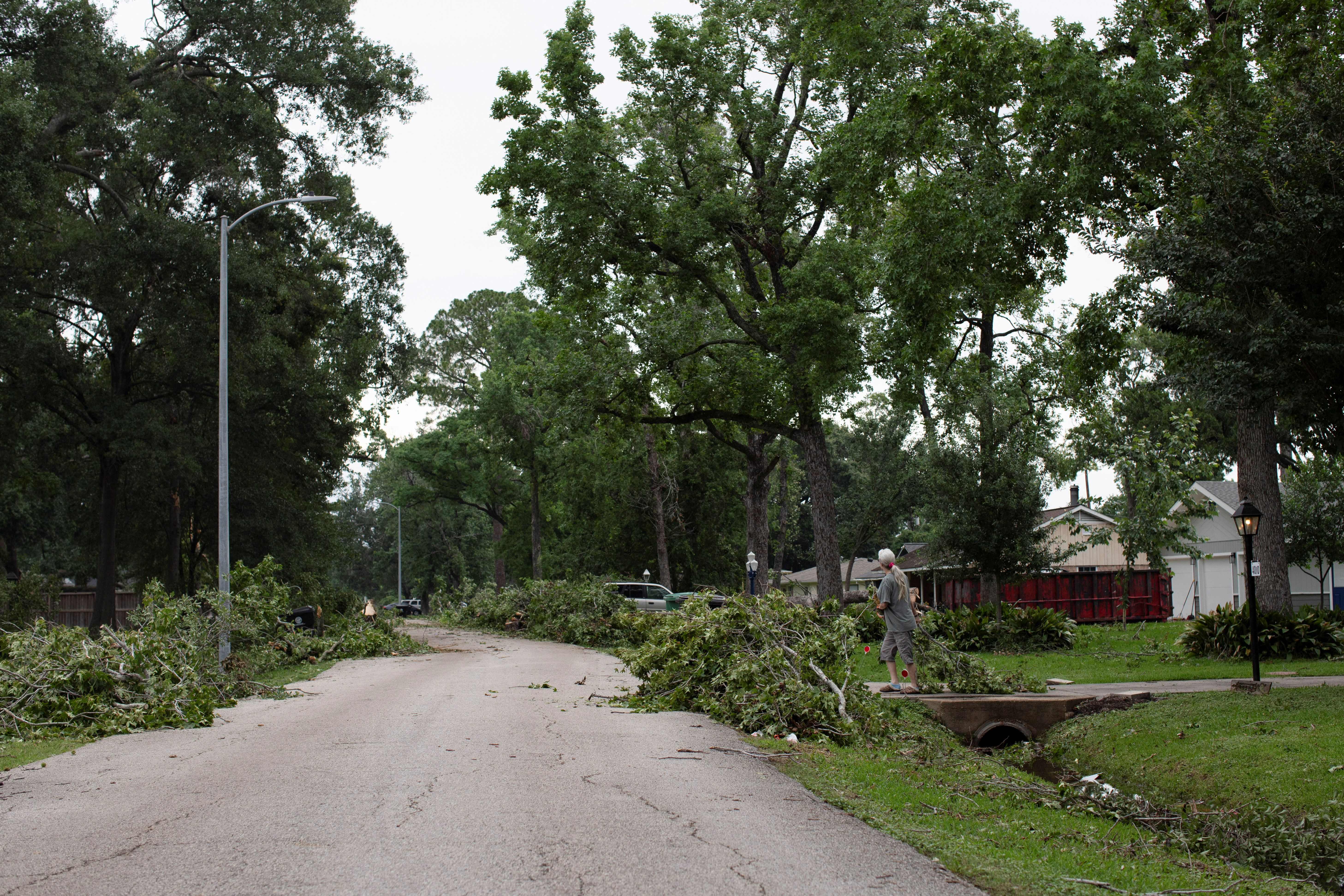 Aftermath of severe storms in northern Houston, Texas