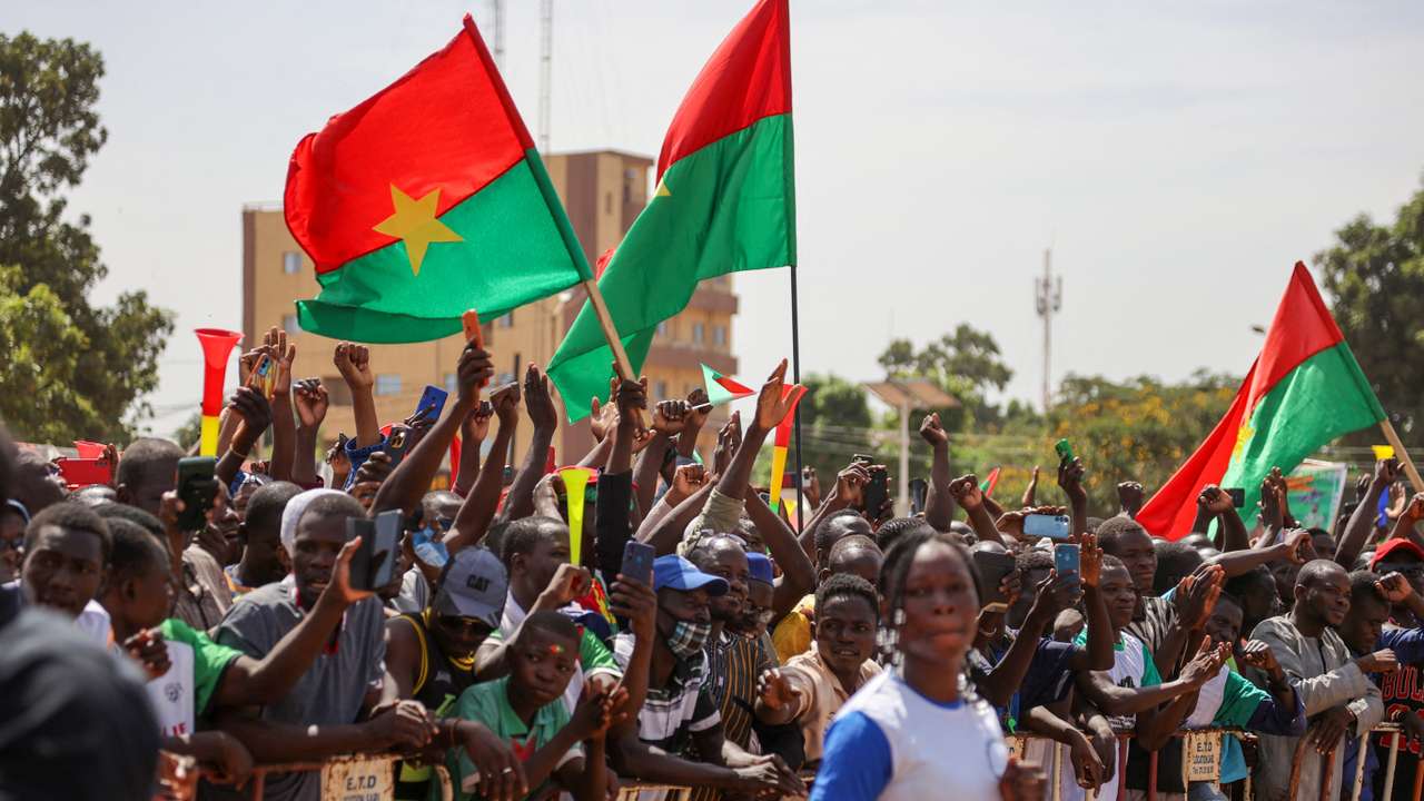 Supporters of Burkina junta hold rally to mark one-year anniversary of coup, in Ouagadougou
