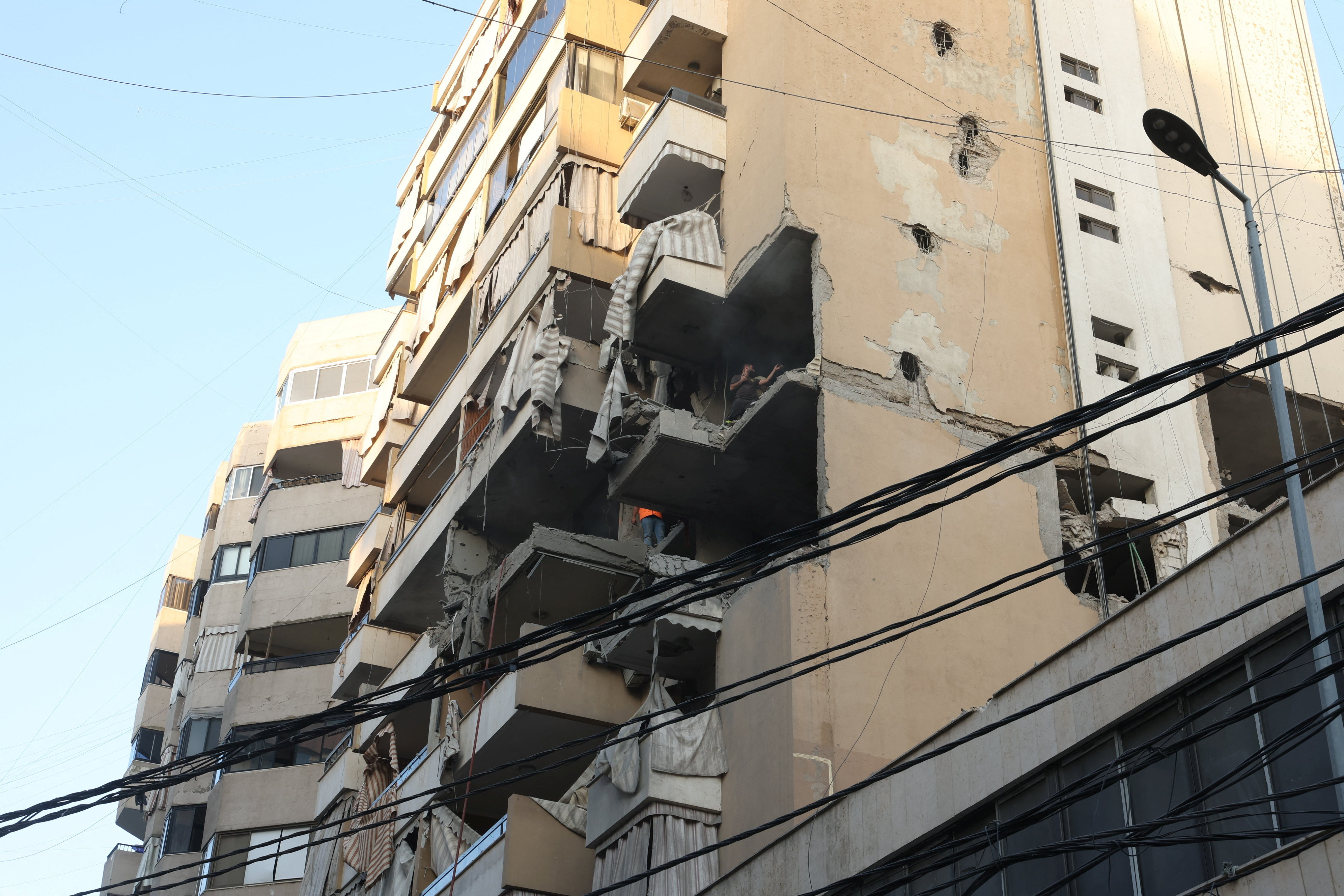 Aftermath of Israeli military strike in Beirut's southern suburbs