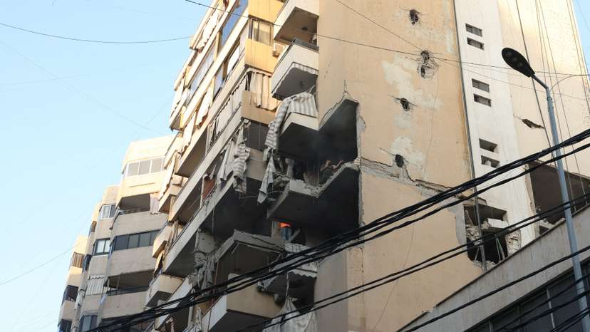 Aftermath of Israeli military strike in Beirut's southern suburbs